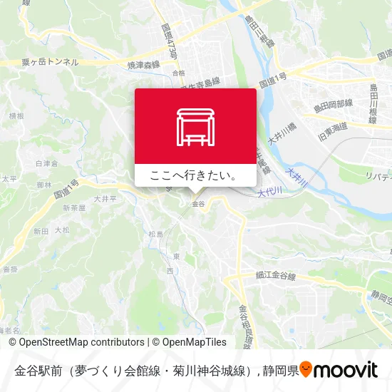 金谷駅前（夢づくり会館線・菊川神谷城線）地図