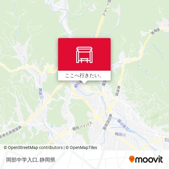 岡部中学入口地図