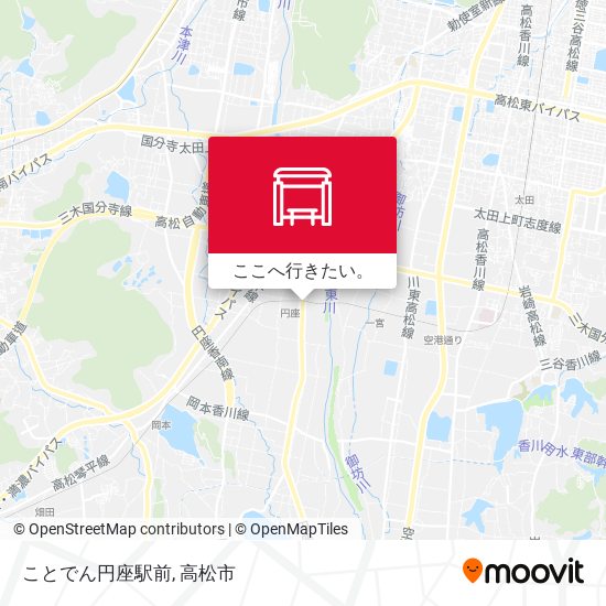 ことでん円座駅前地図