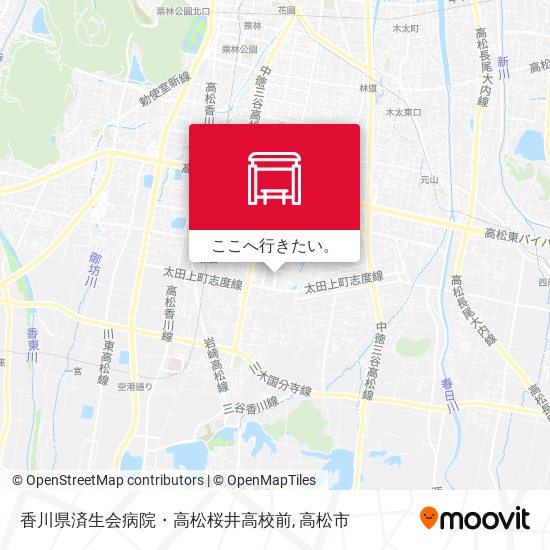香川県済生会病院・高松桜井高校前地図
