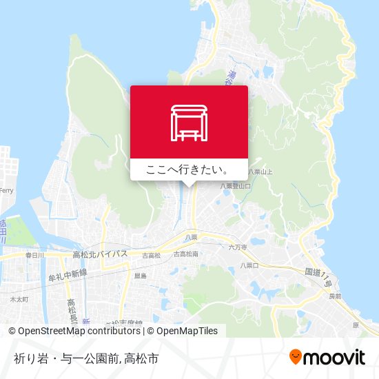 祈り岩・与一公園前地図