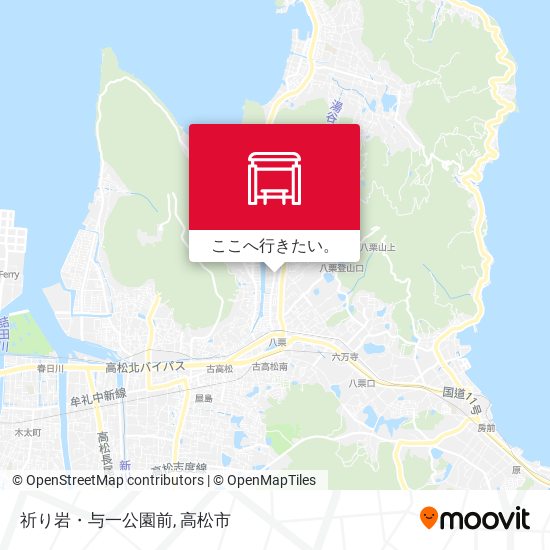 祈り岩・与一公園前地図
