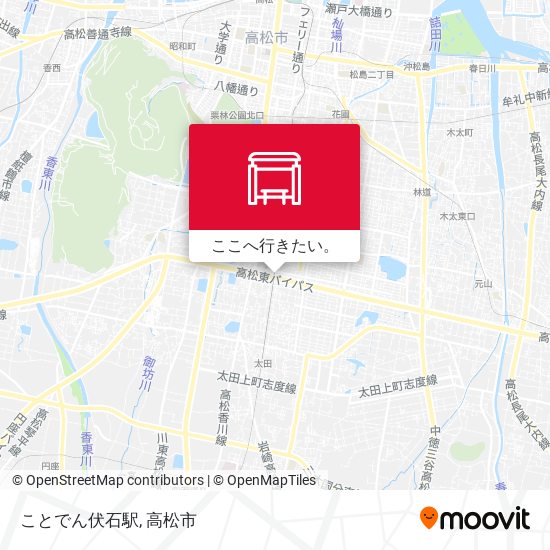 ことでん伏石駅地図