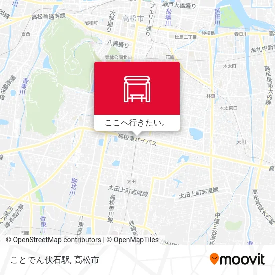 ことでん伏石駅地図