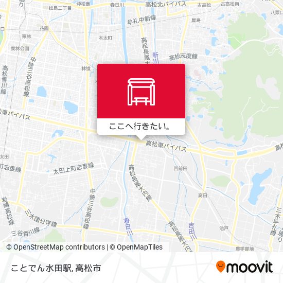 ことでん水田駅地図