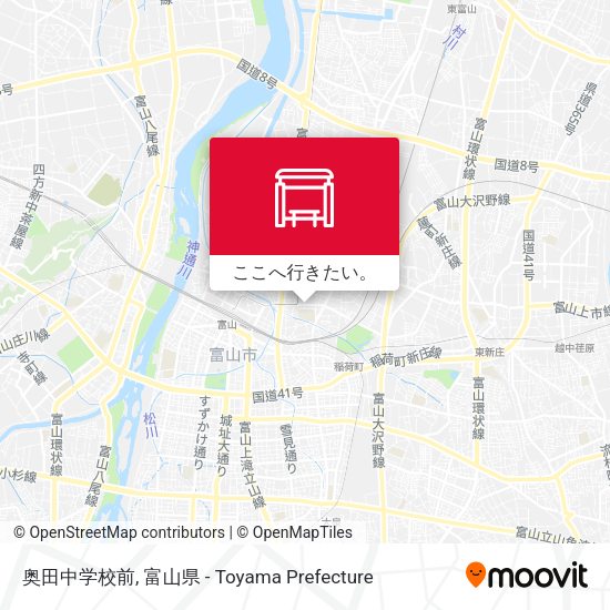 奥田中学校前地図