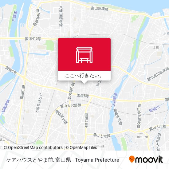ケアハウスとやま前地図