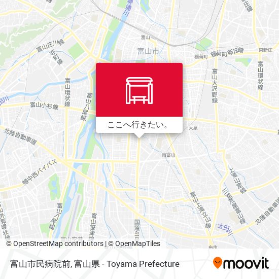 富山市民病院前地図