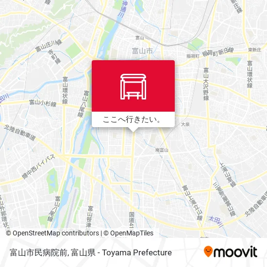 富山市民病院前地図