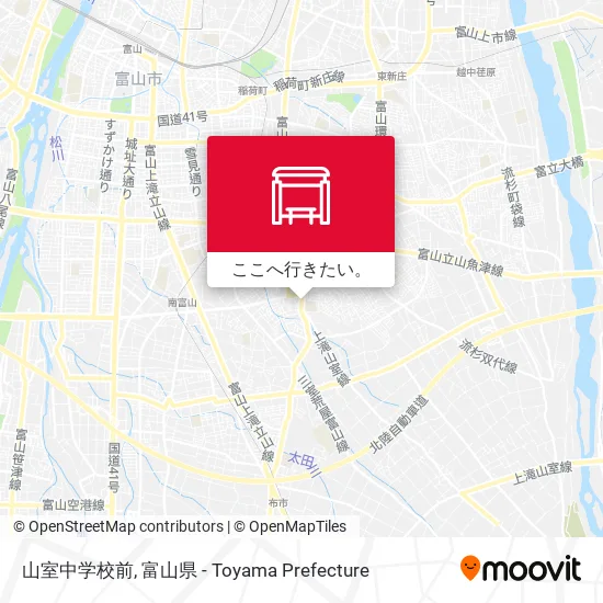 山室中学校前地図