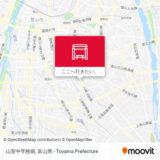 山室中学校前地図