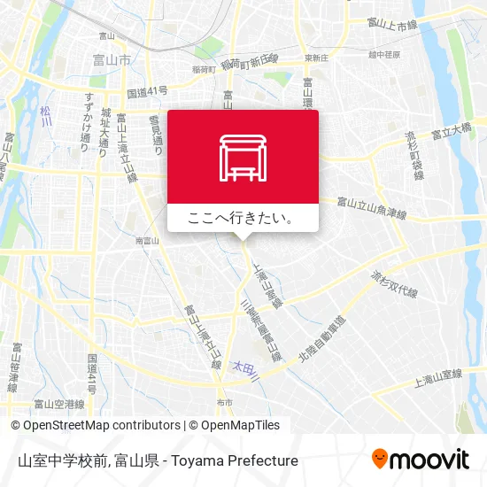 山室中学校前地図