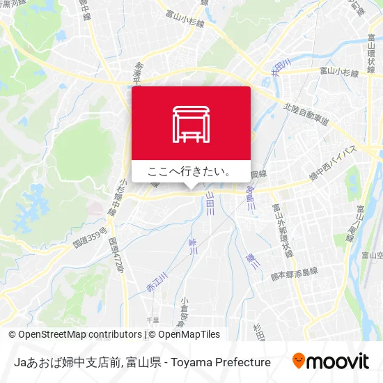 Jaあおば婦中支店前地図