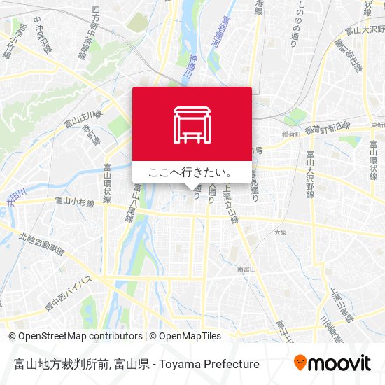 富山地方裁判所前地図