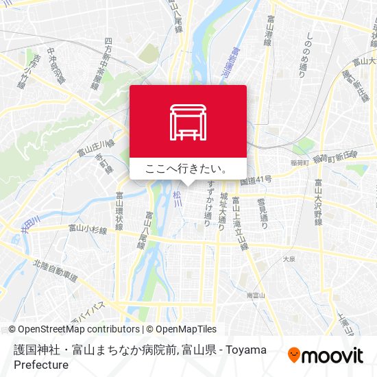 護国神社・富山まちなか病院前地図