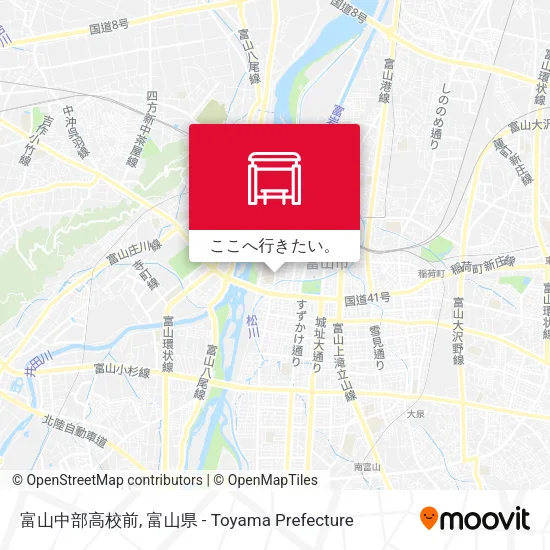 富山中部高校前地図