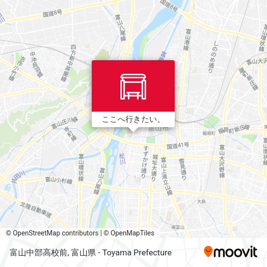 富山中部高校前地図