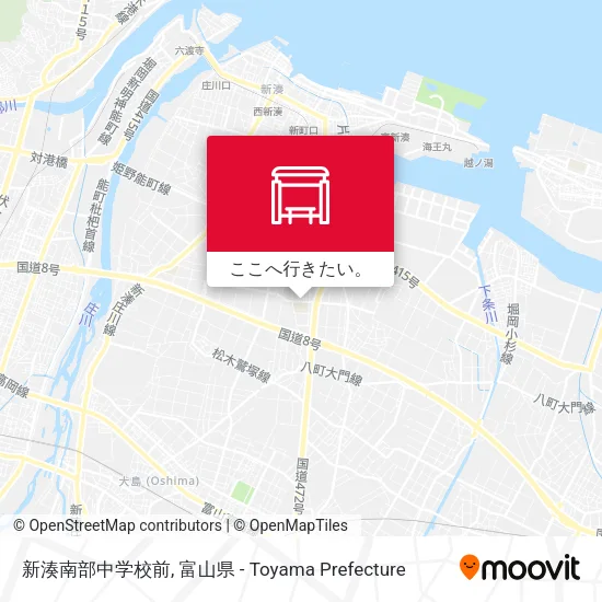 新湊南部中学校前地図