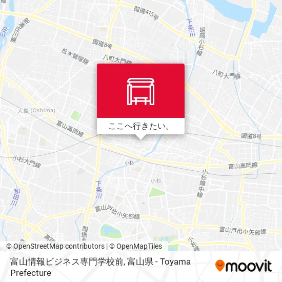 富山情報ビジネス専門学校前地図