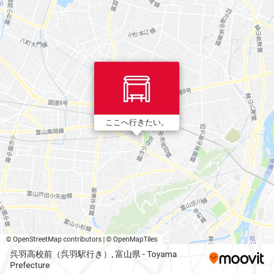 呉羽高校前（呉羽駅行き）地図