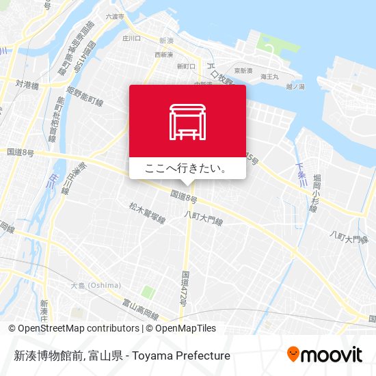 新湊博物館前地図