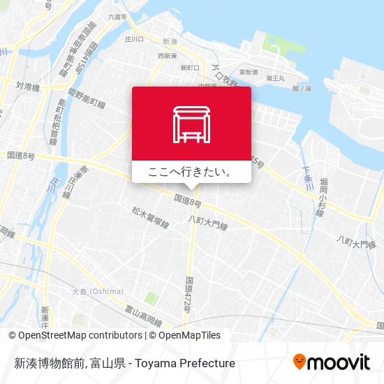 新湊博物館前地図