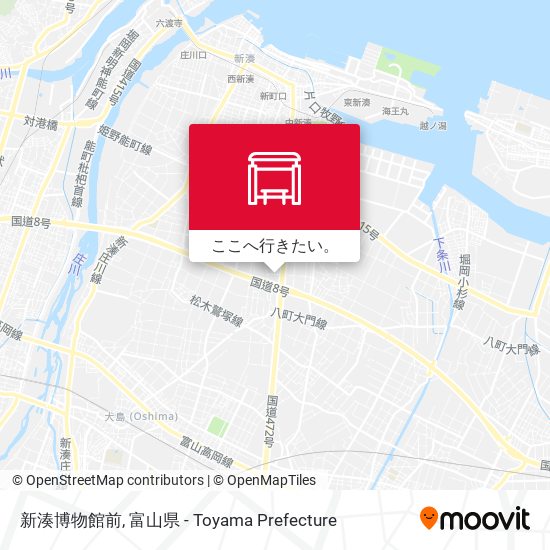 新湊博物館前地図