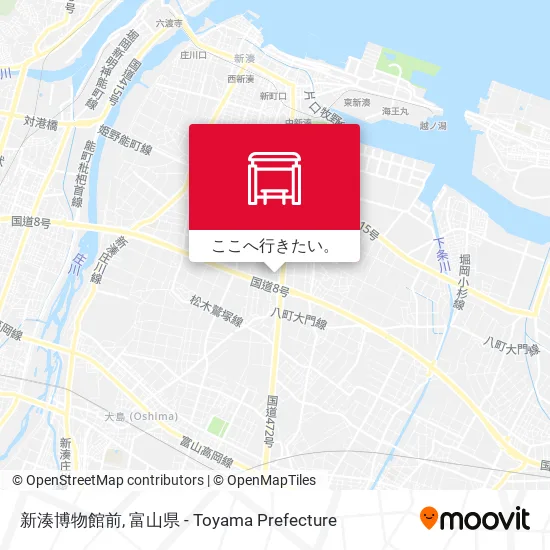 新湊博物館前地図