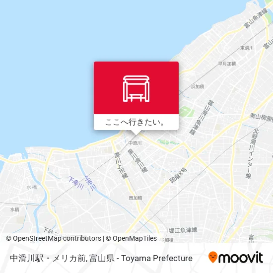 中滑川駅・メリカ前地図