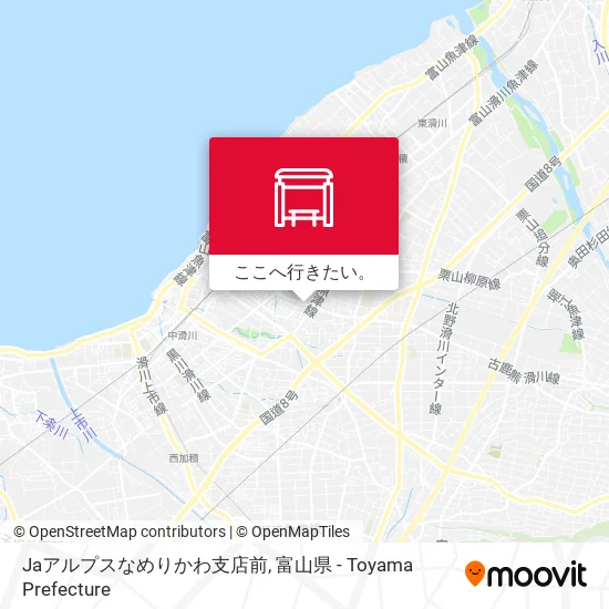 Jaアルプスなめりかわ支店前地図