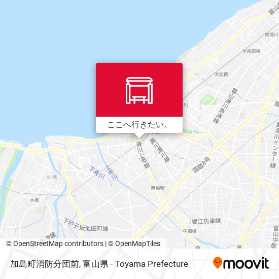 加島町消防分団前地図