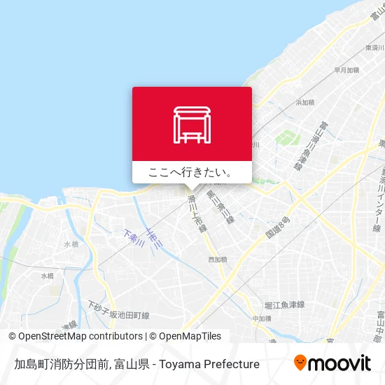 加島町消防分団前地図