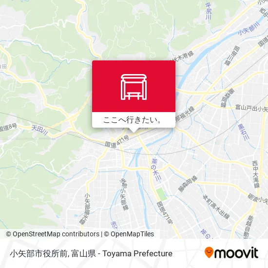 小矢部市役所前地図