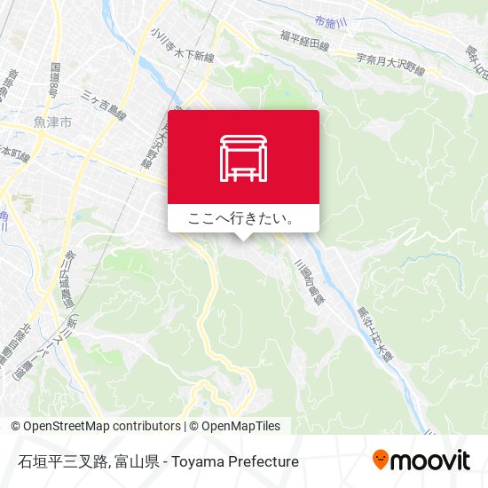 石垣平三叉路地図