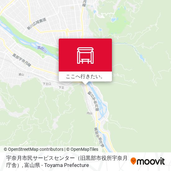 宇奈月市民サービスセンター（旧黒部市役所宇奈月庁舎）地図