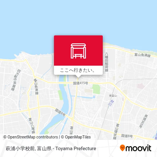 萩浦小学校前地図