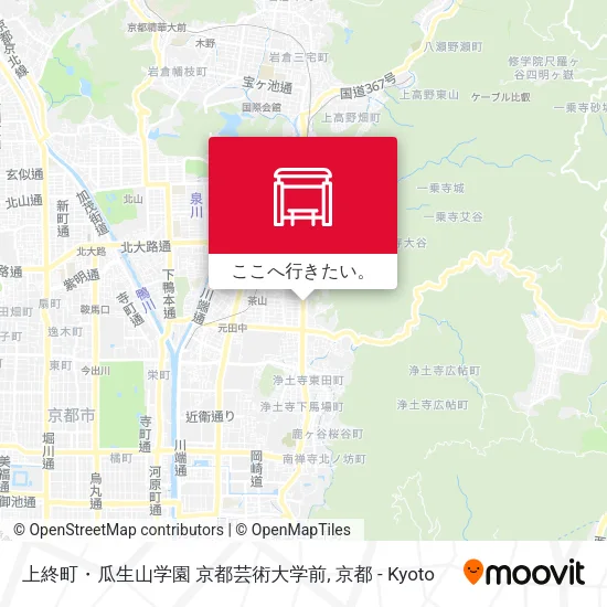 上終町・瓜生山学園 京都芸術大学前地図