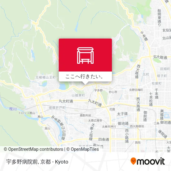 宇多野病院前地図