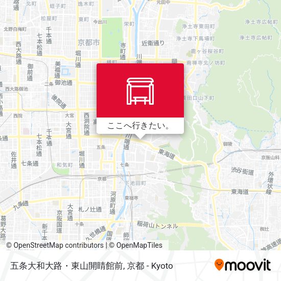 五条大和大路・東山開睛館前地図
