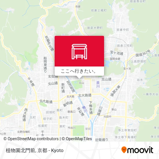 植物園北門前地図