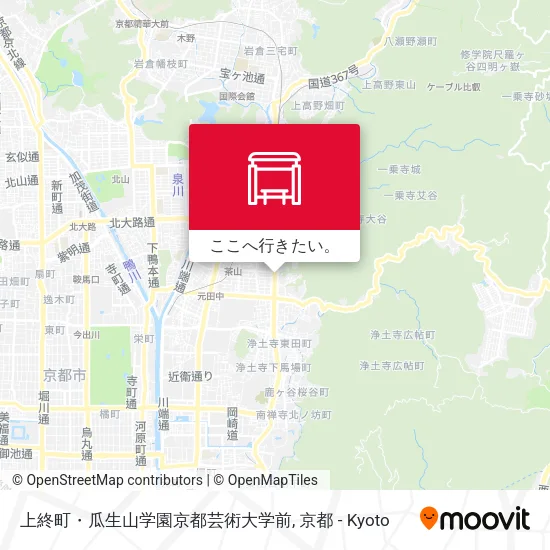 上終町・瓜生山学園京都芸術大学前地図