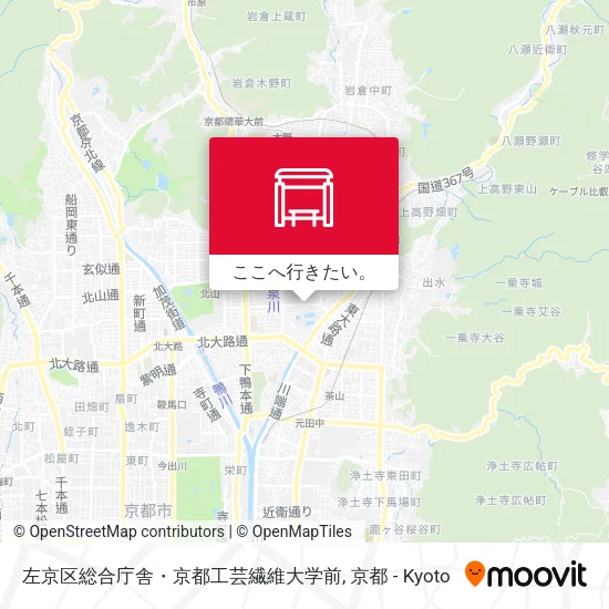 左京区総合庁舎・京都工芸繊維大学前地図