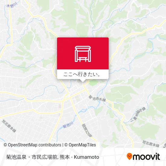 菊池温泉・市民広場前地図