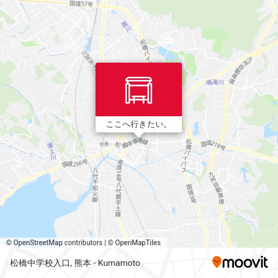 松橋中学校入口地図