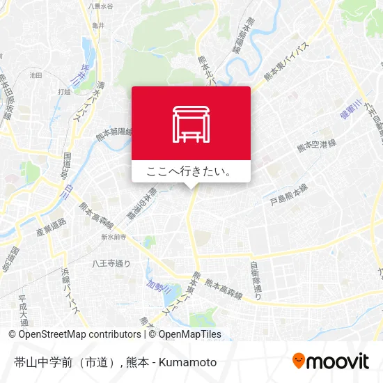 帯山中学前（市道）地図