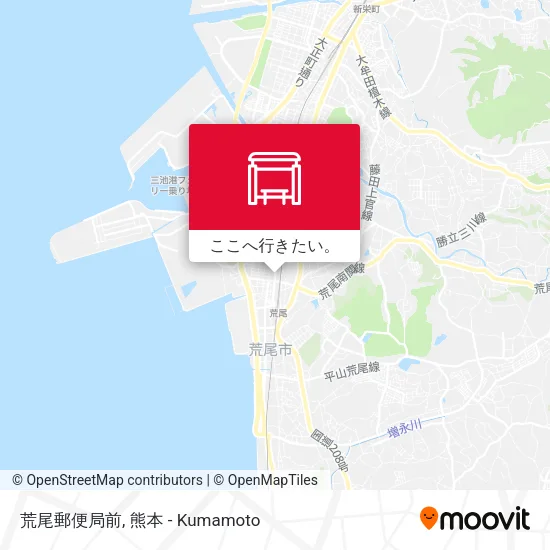 荒尾郵便局前地図