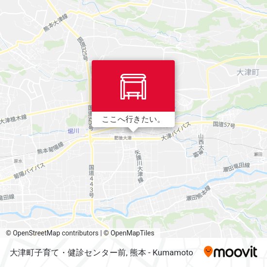 大津町子育て・健診センター前地図