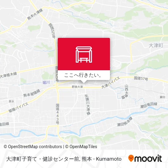 大津町子育て・健診センター前地図