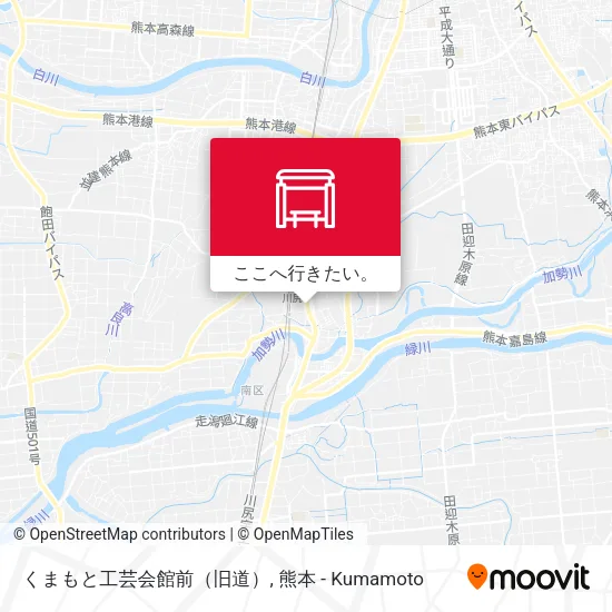 くまもと工芸会館前（旧道）地図