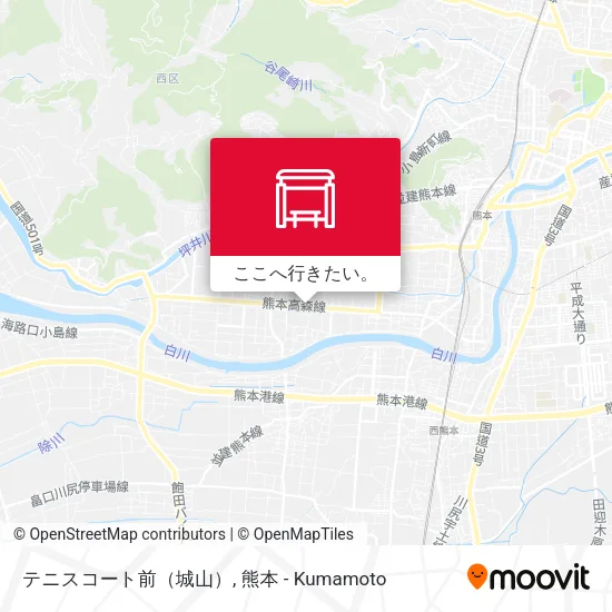 テニスコート前（城山）地図